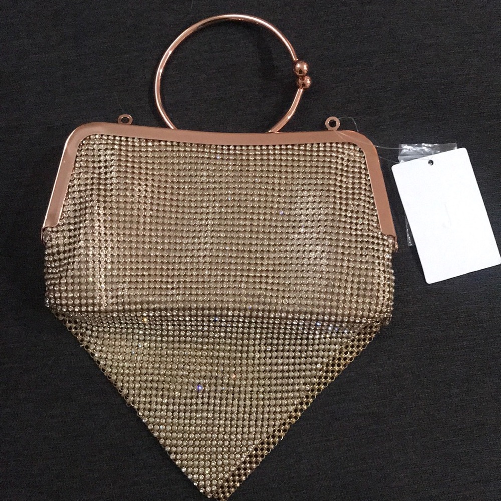 Rose Gold sparkle clutch